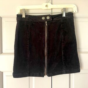 Size 0 black corduroy skirt